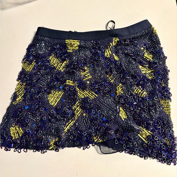 NWT DEREK LAM Beaded Ruched Embellished Mini Skirt - Picture 6 of 9